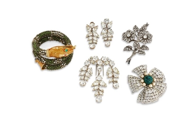A GROUP OF ANTIQUE AND COSTUME JEWELRY, LATE 19TH/20TH CENTURY