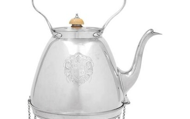 A George III Silver Water Kettle on Stand