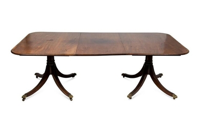 A George III Style Mahogany Two Pedestal Dining Table