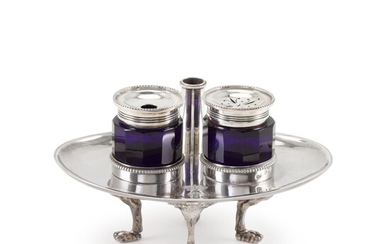 A George IV silver inkstand, Benjamin Smith, London, 1827