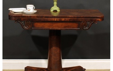 A George/William IV mahogany tea table, rounded rectangular ...