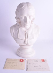 A LARGE 19TH CENTURY WEDGWOOD PARIAN WARE BUST OF