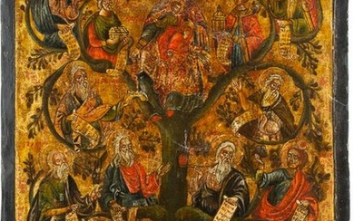 A LARGE ICON SHOWING THE TREE OF JESSE Greek, 19th