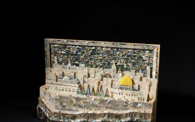 A LARGE MOTHER OF PEARL VIEW OF JERUSALEM, 20TH CENTURY