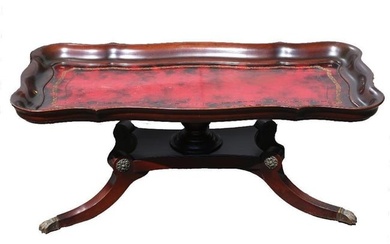 A Regency Style Mahogany Leather Top Coffee Table