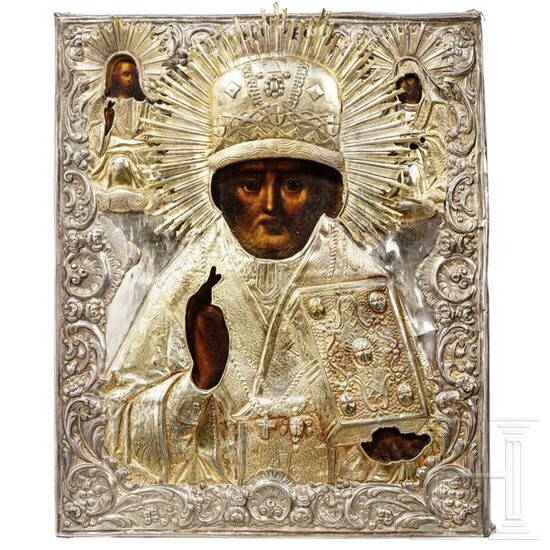 A Russian icon of Saint Nicholas the Wonderworker with