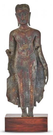 A Thai Bronze Standing Figure of Buddha