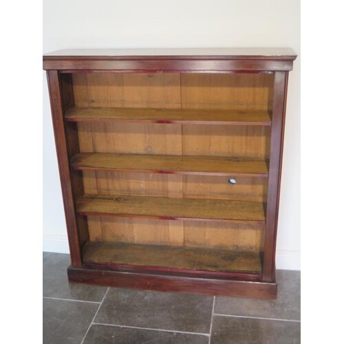 A Victorian mahogany open bookcase with three adjustable she...