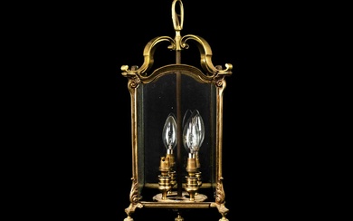 A brass four light hall lantern.