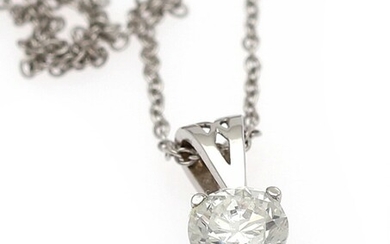 NOT SOLD. A diamond pendant set with a brilliant-cut diamond weighing a total of app....