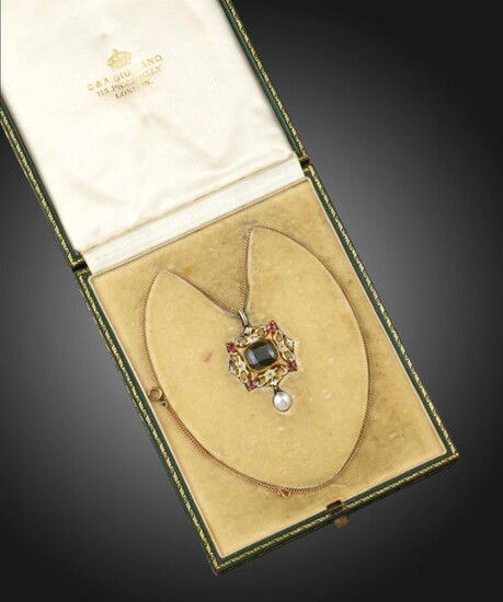 A gem-set and enamel pendant by Carlo & Arthur Giuliano,...