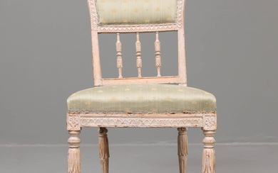 A late Gustavian painted wood chair, early 19th century.