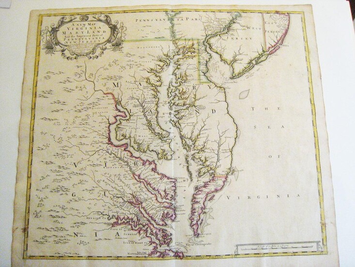A new map of Virginia Maryland and the improved parts of Pennsylvania New Jersey