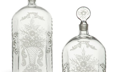 A pair of Continental decanters and stoppers