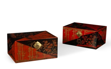 A pair of Japanese lacquer chests