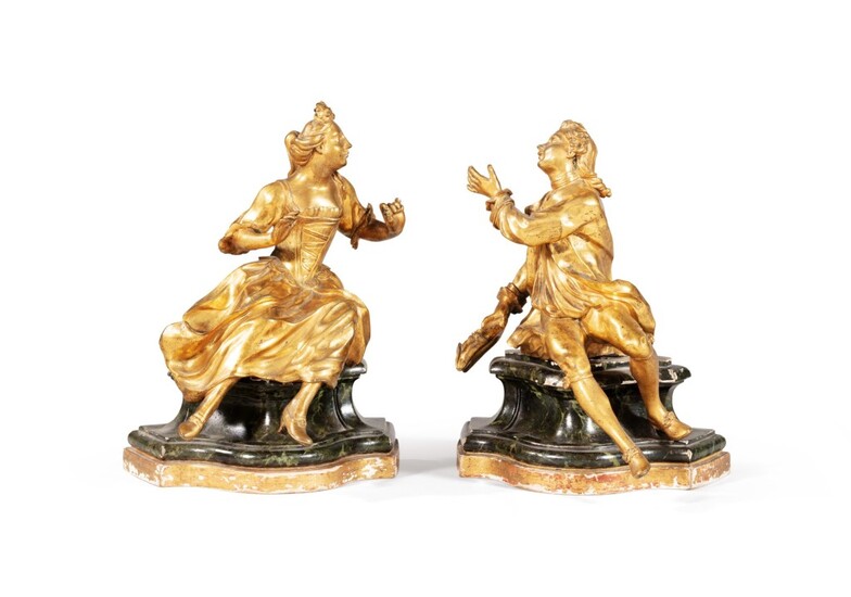 A pair of Louis XV gilt-bronze figures | Paire de figures en bronze doré d'époque Louis XV