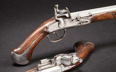 A rare pair of flintlock holster pistols made for
