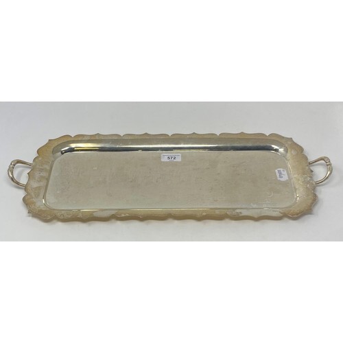 A silver plated sandwich tray, 57 cm wide
