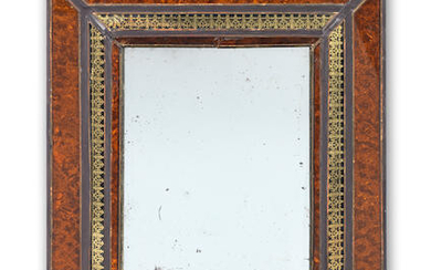 A simulated tortoiseshell and verre eglomise mirror of small size