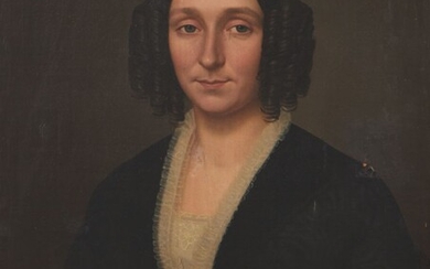 A.DELMERE 1845 « Portrait d'homme » « Portrait de femme » 2 huiles sur toile...