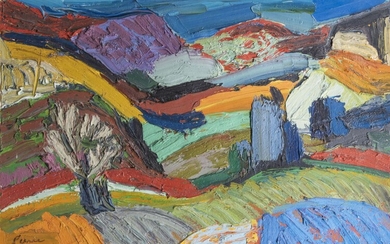 AMBROGIANI Pierre (1907-1985) "Paysage du midi" Huile sur toile, signée en bas à gauche 54...