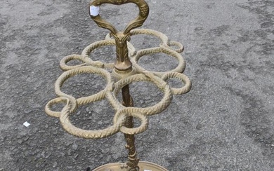 AN Art Nouveau style brass stick stand