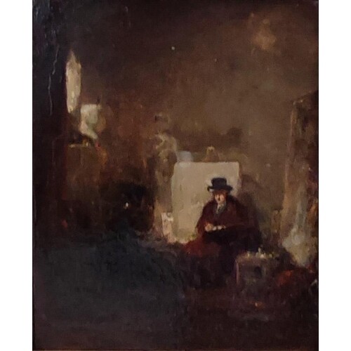 AN EARLY 19TH CENTURY BRITISH/AMERICAN SCHOOL OIL ON PAPER L...