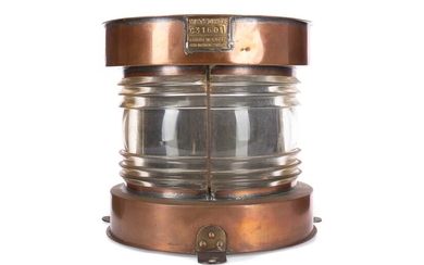 AN EARLY 20TH CENTURY SHIPS COPPER MASTHEAD LAMP