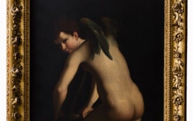 ANÓNIMO (S. XIX / .), Cupido tallando su arco