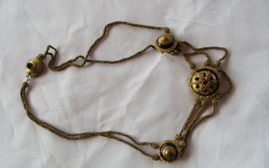 ANTIQUE Victorian FIX Gold Metal Necklace A combination of...