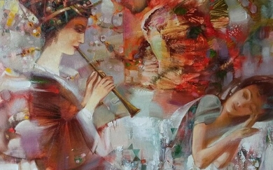 Abstract oil painting Morning Anatoly Borisovich