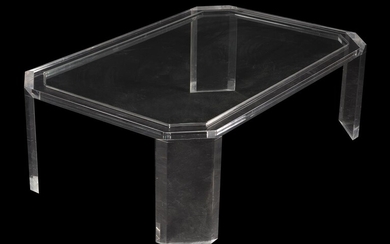 Manner of Alessandro Albrizzi, a lucite and glass low centre table