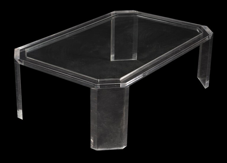 Manner of Alessandro Albrizzi, a lucite and glass low centre table