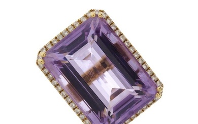 An 18ct gold amethyst and diamond cocktail ring