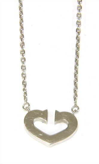 An 18ct white gold 'Heart of Cartier' necklace