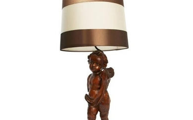 An Italian Baroque model of a putto now as a lamp