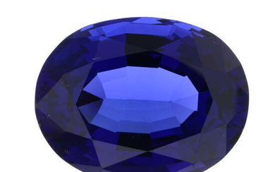 An oval-shape tanzanite, weighing 41.20cts.