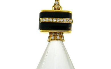 Andrew Clunn Rock Crystal Yellow Gold Pendant with