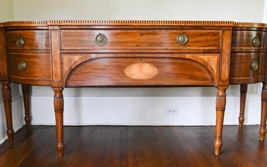 Antique 19th C English Regency Bowfront Sideboard