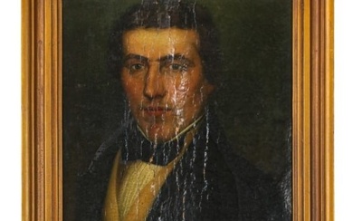Antique 19th C Oil Painting Portrait Gentleman