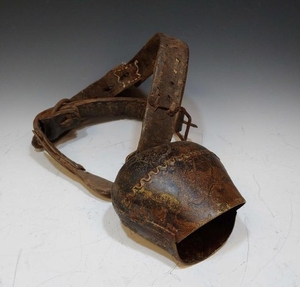Antique Cowbell on Leather Collar