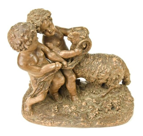 Antique Joseph d'Aste Terracotta Putti Sculpture