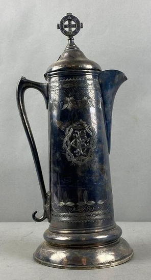 Antique Pairpoint Engraved Silver Plate Ewer Award