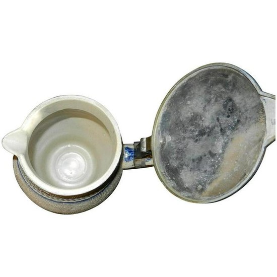 Antique Salt Glaze Stoneware Gesundheit Pitcher