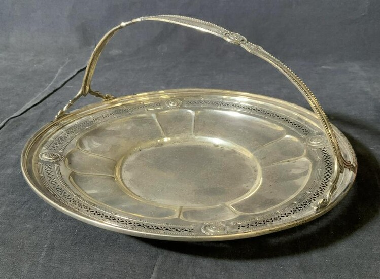Antique Sterling Silver Plate w Handle