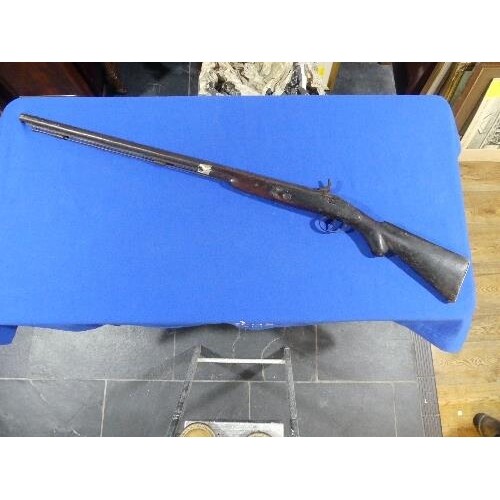 Antique percussion Rifle, the 32in (81cm) barrel marked "MP,...
