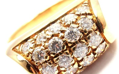 Authentic! Bvlgari Bulgari 18k Yellow Gold Diamond Band Ring