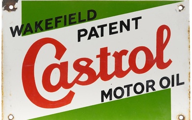 Automobilia interest Castrol Motor enamel advertising sign, ...