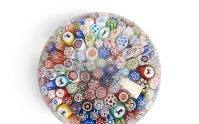 BACCARAT CLOSE-PACKED MILLEFIORI GLASS PAPERWEIGHT, France, late 19th century, several...