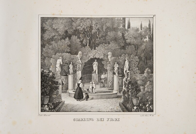 BURCI. VEDUTE DEL GIARDINO … ORTI ORICELLARI. FIRENZE, 1832